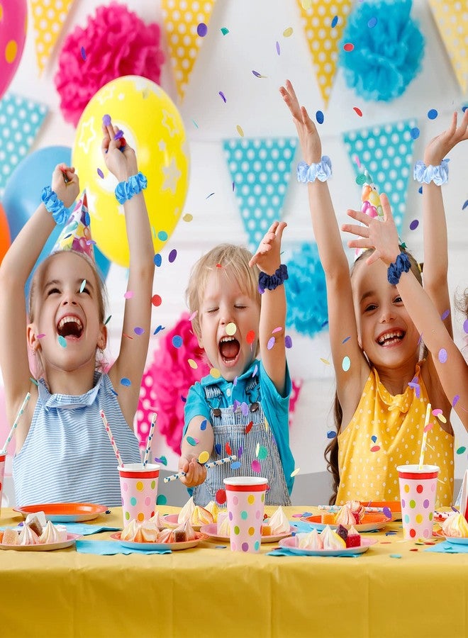 Whaline 10Pcs Blue Satin Fabric Hair Ties Bulk Ponytail Holders Scrunchies Elastic Hair Bands for Women Girls Teens Party Gift Favors - Image 5